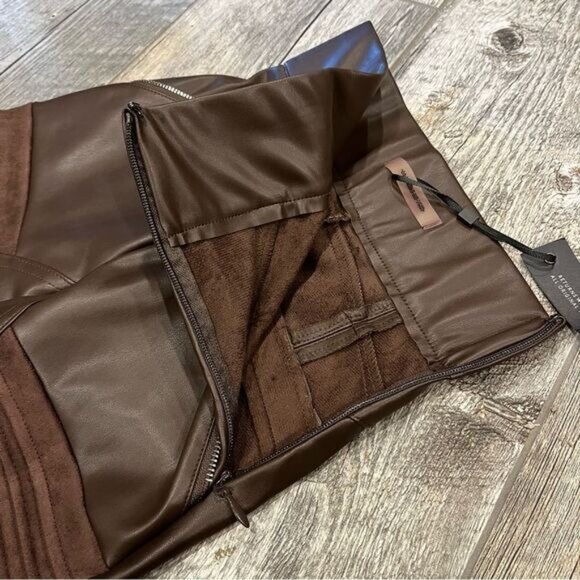 Vegan Leather & Suede Ribbed Legging - Picture 7 of 16